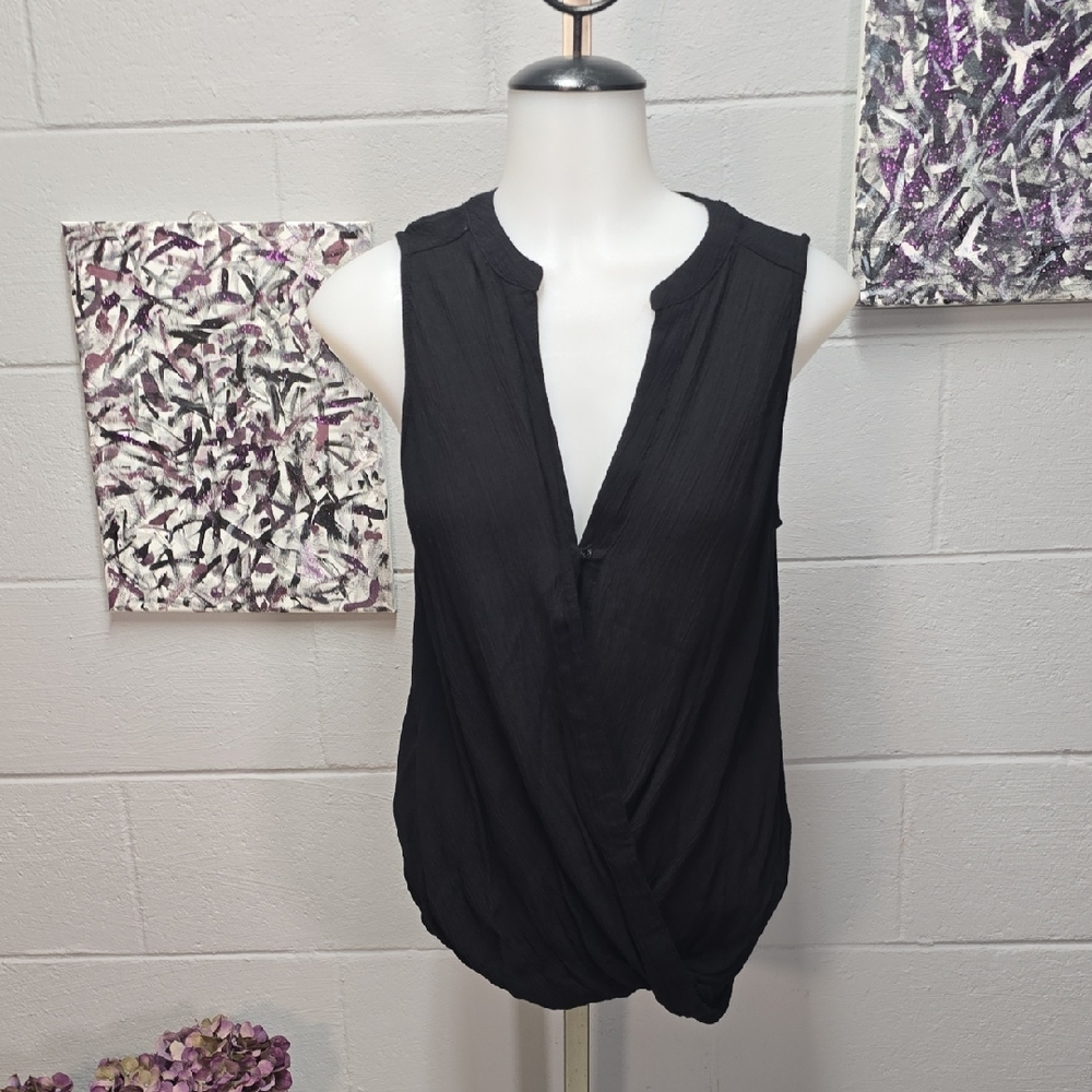 Guess Elegant Black Wrap Blouse